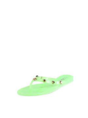 Jennie42 Green Skull Studded Jelly Sandal