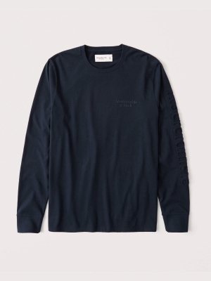 Long-sleeve Embossed Logo Tee