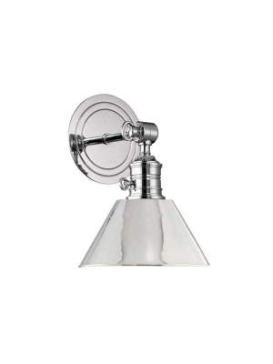 Garden City 1 Light Wall Sconce Polished Nickel