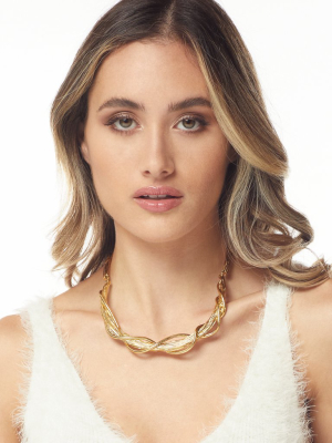 Antique Gold Twisted Collar Necklace