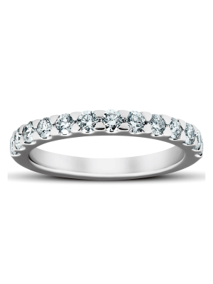 Pompeii3 3/4ct Diamond Wedding Womens Ring Anniversary Stackable Band 14k White Gold