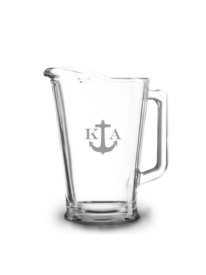 Anchor 60 Oz Etched Glass Pitcher