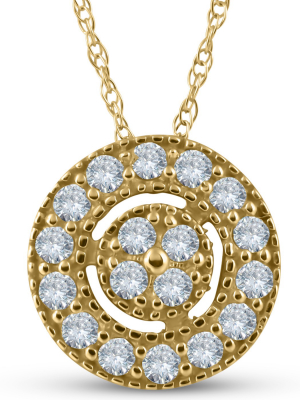 Pompeii3 1/4 Ct Diamond Pave Halo Pendant Yellow Gold Womens Necklace & 18" Chain