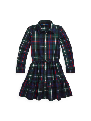 Plaid Cotton Twill Shirtdress