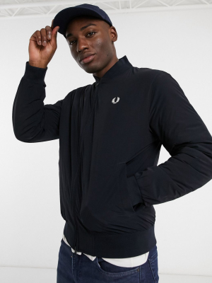 Fred Perry Padded Bomber Jacket In Navy