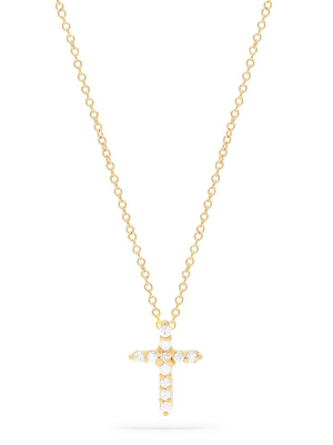 Effy Novelty 14k Yellow Gold Diamond Cross Pendant, 0.22 Tcw