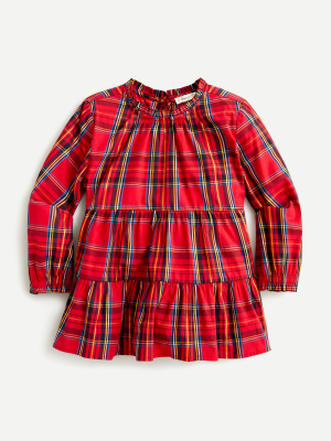 Girls' Tiered Gingham Blouse With Bows