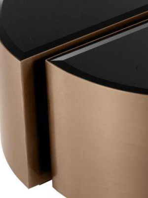 Eichholtz Astra Side Table - Set Of 2 - Copper & Black