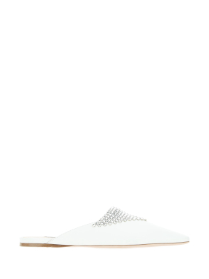 Miu Miu Rhinestone Embellished Mules