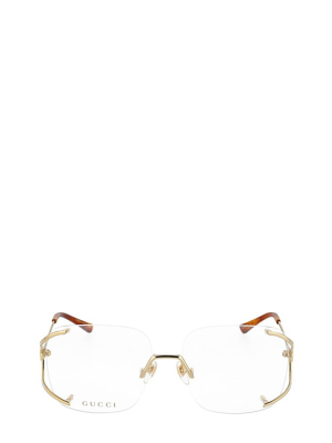 Gucci Eyewear Rimless Square Frame Glasses