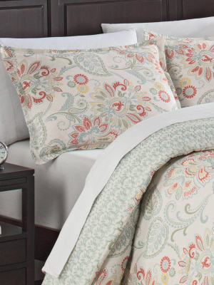 3pc Floral Carlisle Reversible Comforter Set - Marble Hill