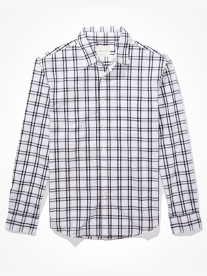 Ae Plaid Poplin Button-up Shirt