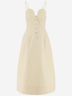 Jil Sander Button-front Midi Dress