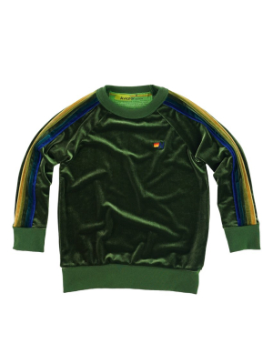 Kid's Classic Velvet Crew Sweatshirt - Olive // Green