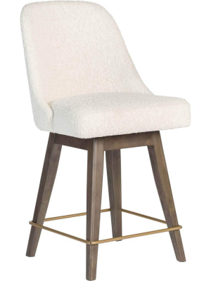 Jackie Swivel Counter Stool, Warm Cotton