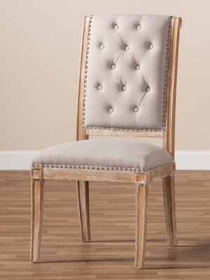 Charmant Wood Dining Chair Light Beige - Baxton Studio