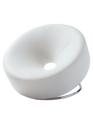 Modern Round White Accent Chair - White - Christopher Knight Home