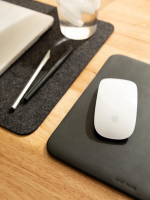 Mausu Leather/merino Wool Felt Square Mouse Pad