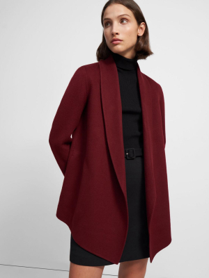 Clairene Shawl Jacket In Double-face Wool-cashmere