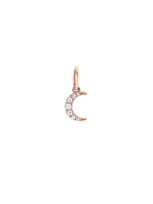 Moon Diamond Pendant - Yellow Gold