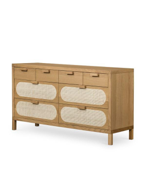 Allegra 8 Drawer Dresser - Natural Cane