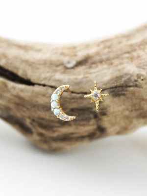 Opal & Diamond Celestial Dream Studs