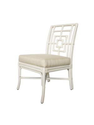 Squares Side Chair In White Design By Florence Broadhurst