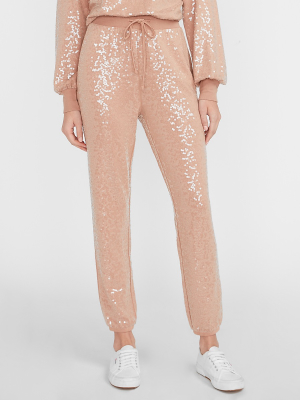 High Waisted Sequin Jogger Pant