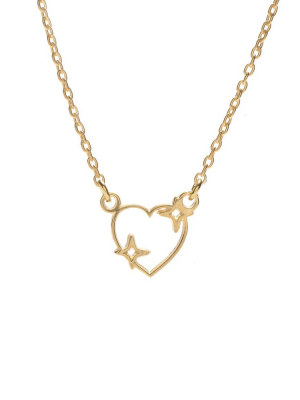 Sparkle Heart Necklace W. Diamond Accents - Rose Gold