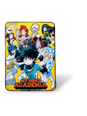 Just Funky My Hero Academia Superheroes Lightweight Fleece Throw Blanket | 45 X 60 Inches