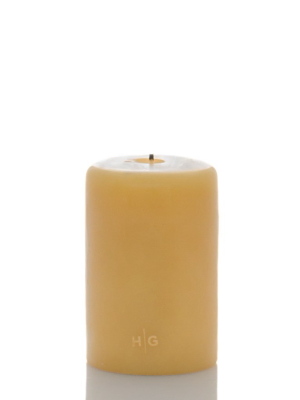 Amber Pillar Candle, 4"x6"