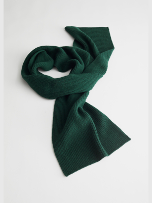 Cashmere Ribbed Knit Scarf