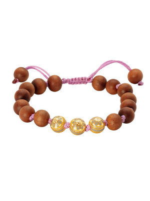 Wood Bead Bracelet - Purple