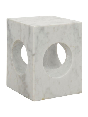 Merlin Side Table, White Stone