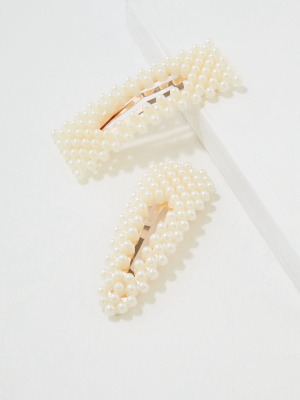 Aeo Pearl Hair Clips 2-pack