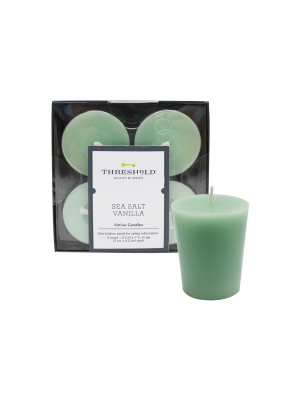 2" 4pk Votive Candle Set Sea Salt Vanilla - Threshold™