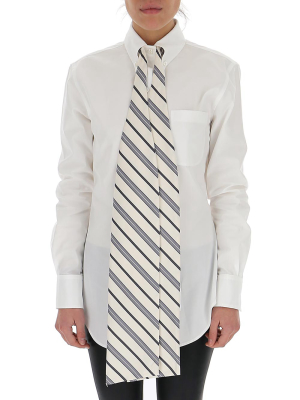 Thom Browne Striped Tie Detail Shirt