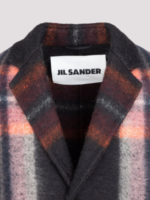 Jil Sander Checked Single Breasted Coat