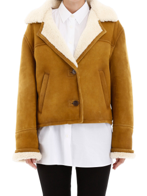 Prada Shearling Buttoned Jacket