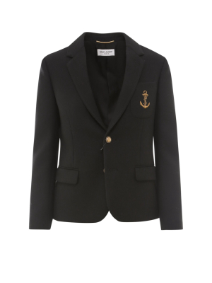 Saint Laurent Embroidered Monogram Anchor Jacket