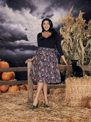 Modcloth X Collectif Wicked Brew A-line Skirt