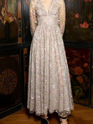 Floral Embroidered Gown