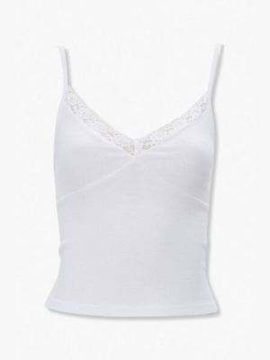 Lace-trim Ribbed Cami