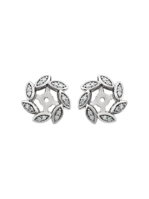 Pompeii3 14kt White 1/10 Ctw Diamond Earring Jackets (up To 4mm)