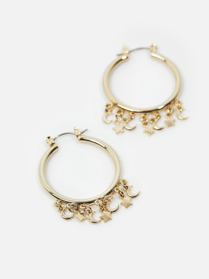 **syd & Ell Mixed Charm Hoop Earrings By Skinnydip