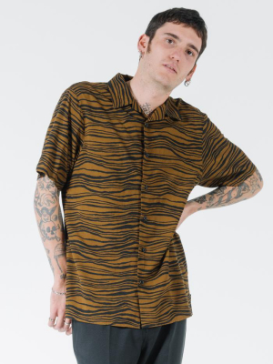 Disrupted Paradise Bowling Shirt - Palm Bronze