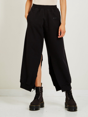 Side Slit Pants Black