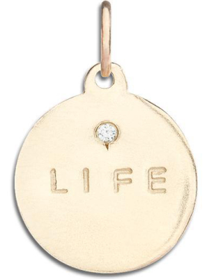 "life" Disk Charm With Diamond