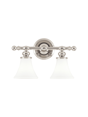 Weston 2 Light Bath Bracket Polished Nickel