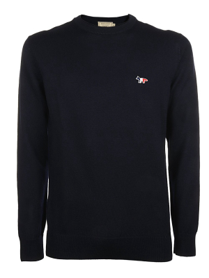 Maison Kitsuné Tricolor Fox Patch Knit Jumper